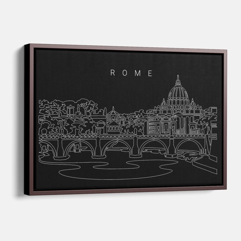 Framed Rome Canvas Print - Main - Dark Framed Rome Canvas Print - Main - Dark