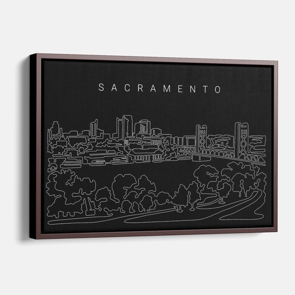 Framed Sacramento Canvas Print - Main - Dark Framed Sacramento Canvas Print - Main - Dark