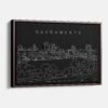 Framed Sacramento Canvas Print - Main - Dark