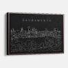 Framed Sacramento Canvas Print - Main - Dark