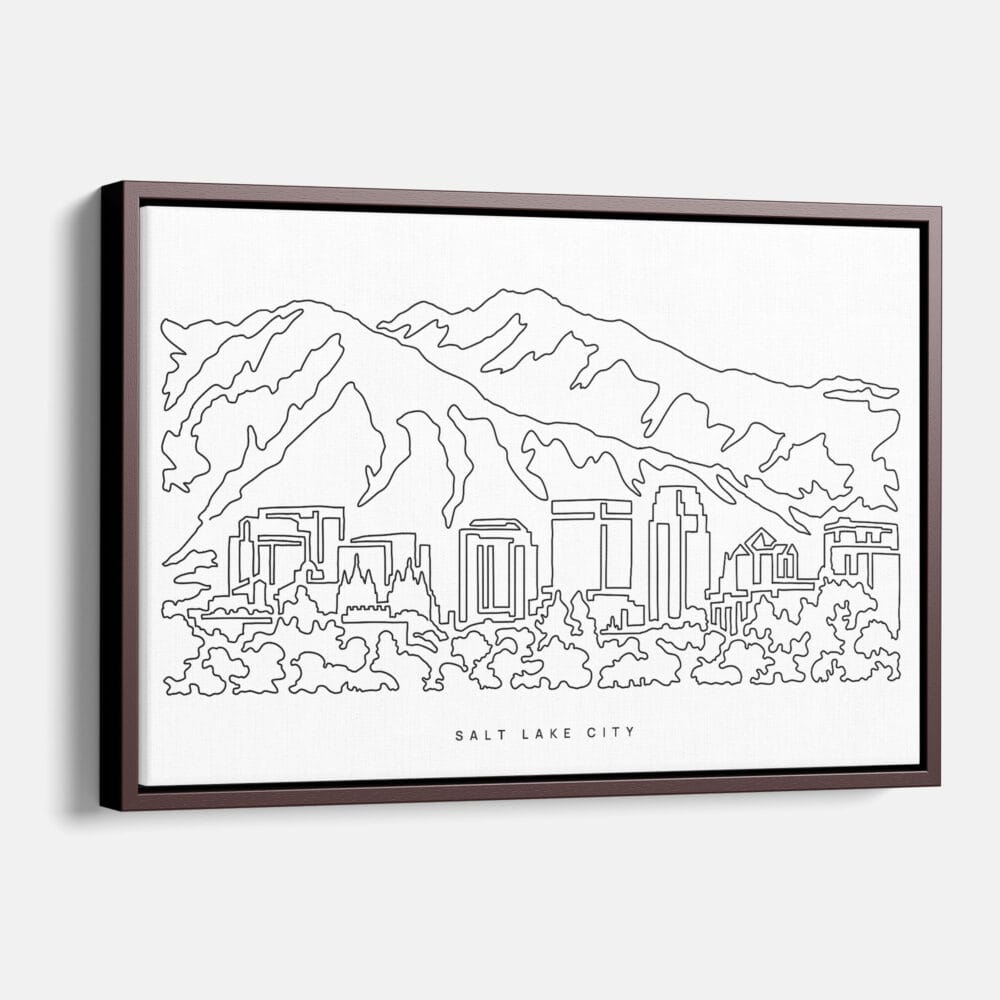Framed Salt Lake City Canvas Print - Main - Light