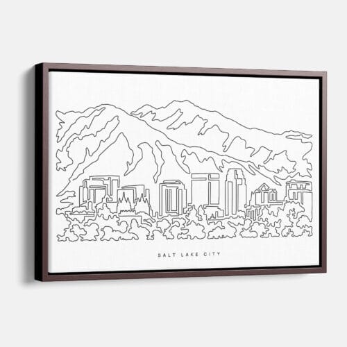 Salt Lake City Line Art - Canvas Print