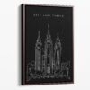 Framed Salt Lake Temple Canvas Print - Portrait - Main - Dark