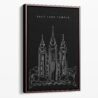 Framed Salt Lake Temple Canvas Print - Portrait - Main - Dark
