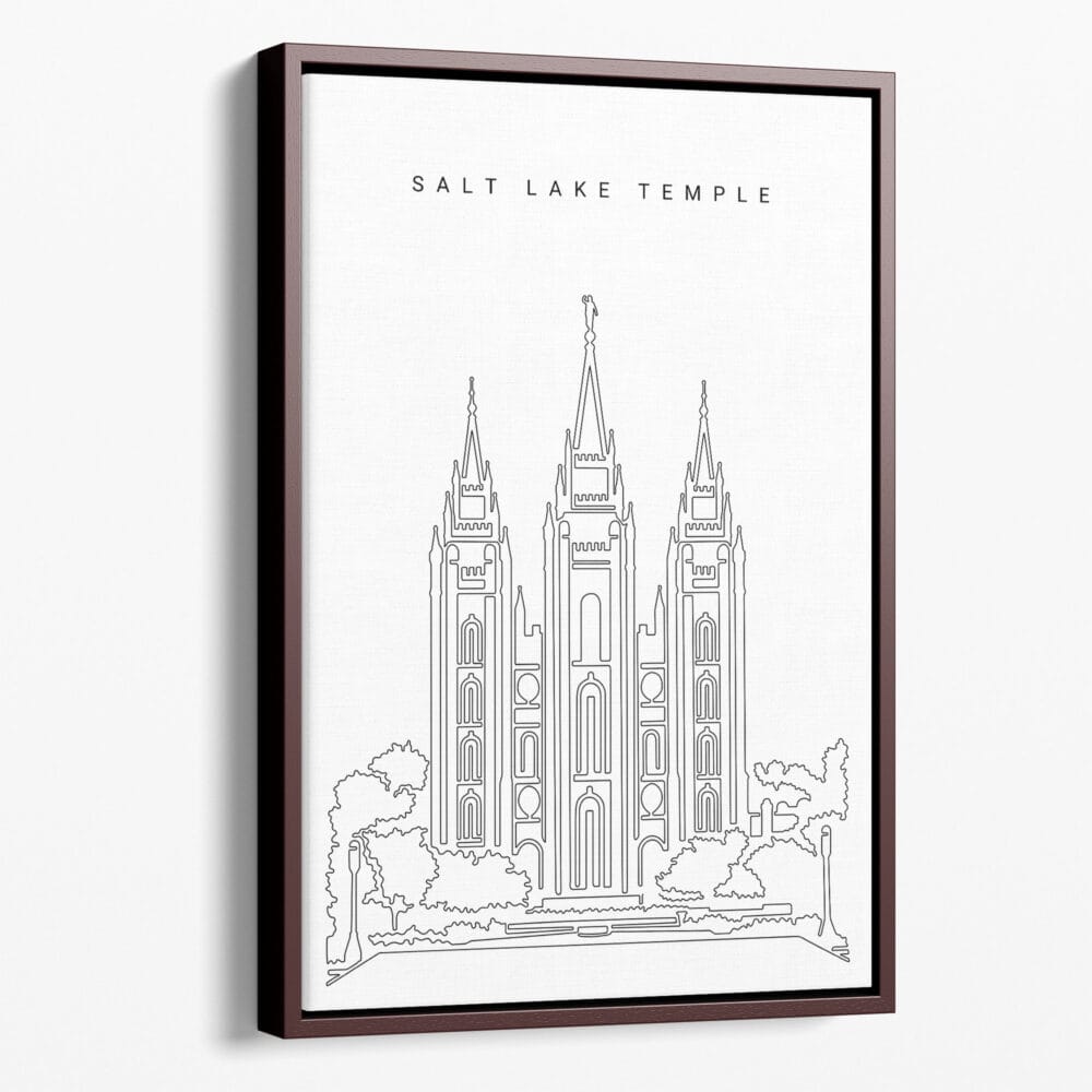Framed Salt Lake Temple Canvas Print - Portrait - Main - Light