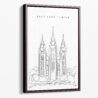 Framed Salt Lake Temple Canvas Print - Portrait - Main - Light