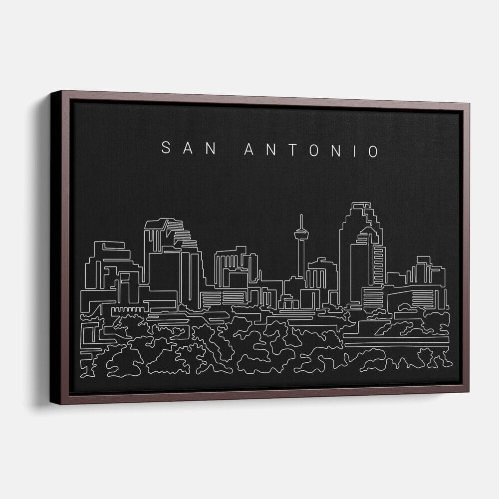 Framed San Antonio Canvas Print - Main - Dark Framed San Antonio Canvas Print - Main - Dark
