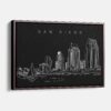 Framed San Diego Canvas Print - Main - Dark