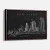 Framed San Diego Canvas Print - Main - Dark