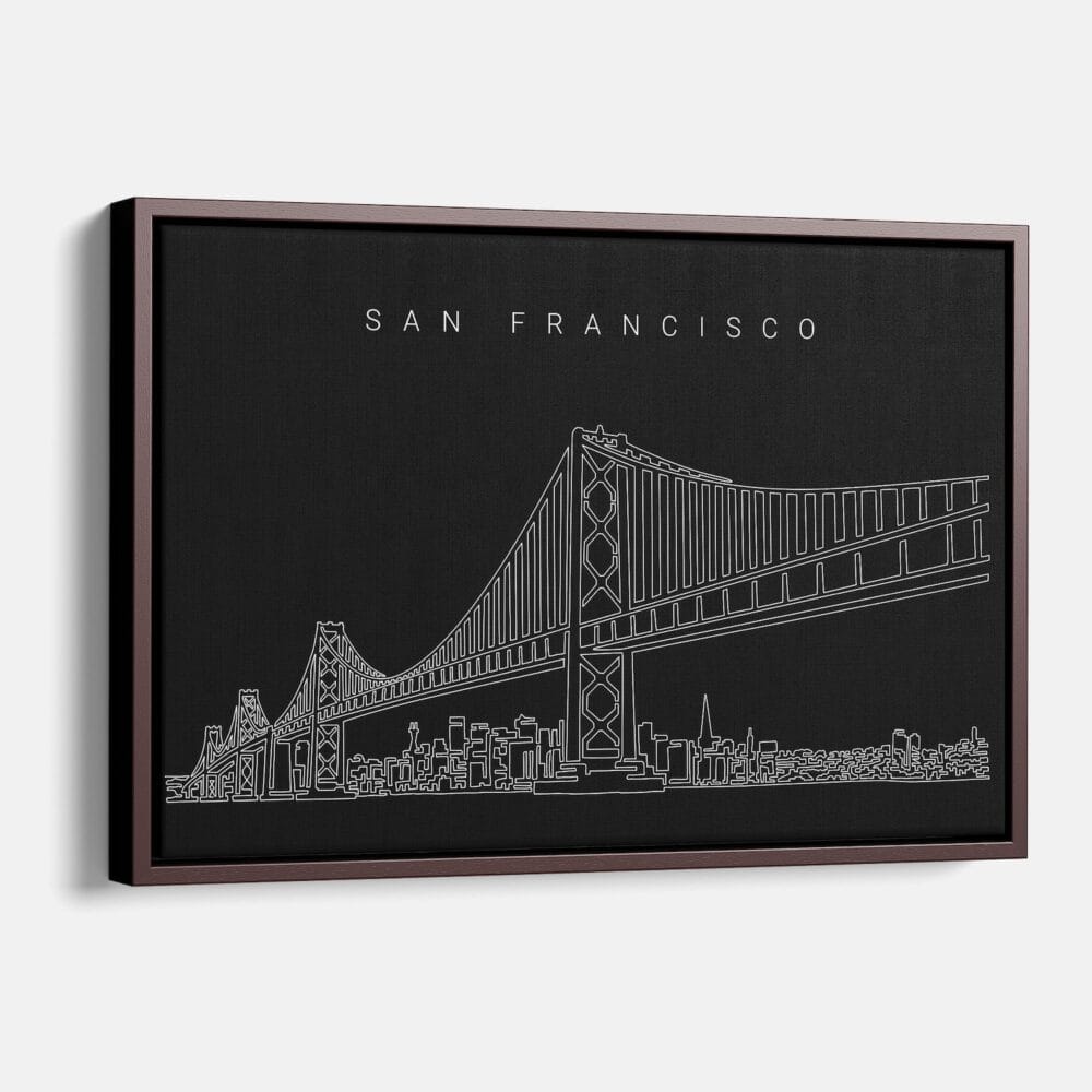 Framed San Francisco Canvas Print - Main - Dark Framed San Francisco Canvas Print - Main - Dark