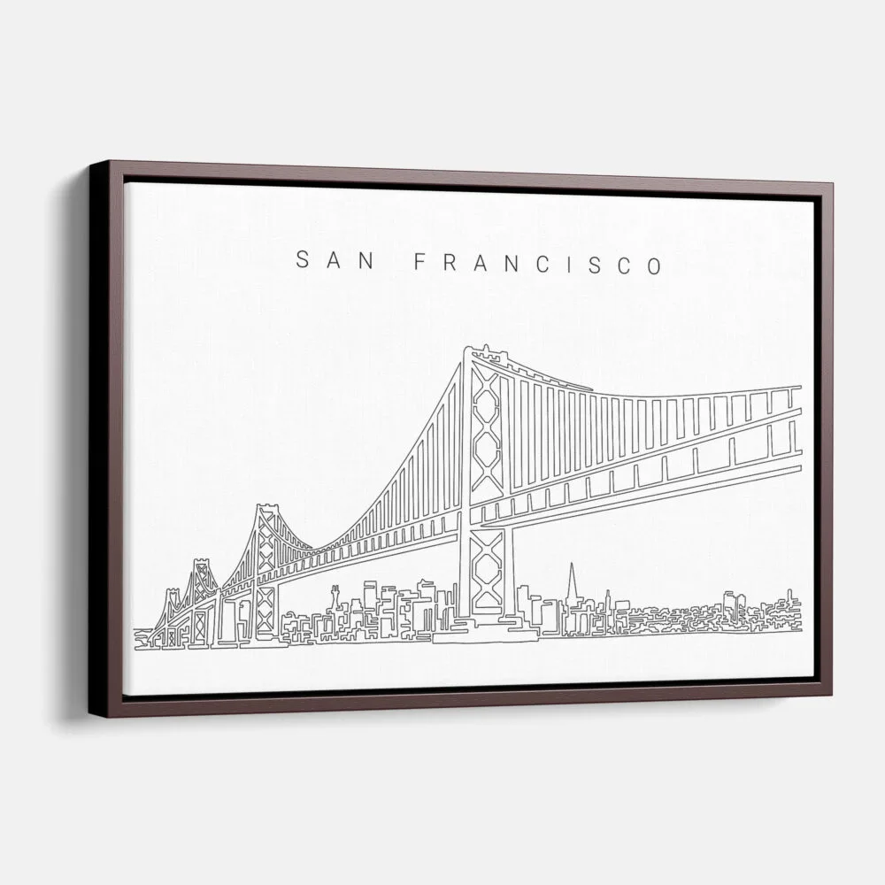 Framed San Francisco Canvas Print - Main - Light Framed San Francisco Canvas Print - Main - Light