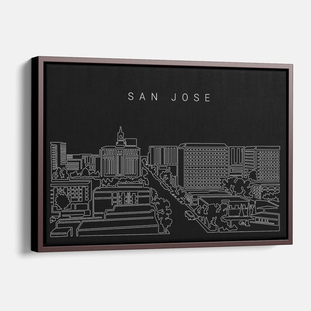 Framed San Jose Canvas Print - Main - Dark Framed San Jose Canvas Print - Main - Dark
