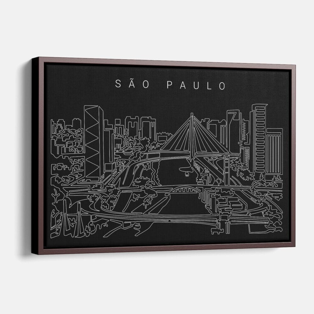 Framed Sao Paulo Canvas Print - Main - Dark Framed Sao Paulo Canvas Print - Main - Dark