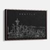 Framed Seattle Canvas Print - Main - Dark