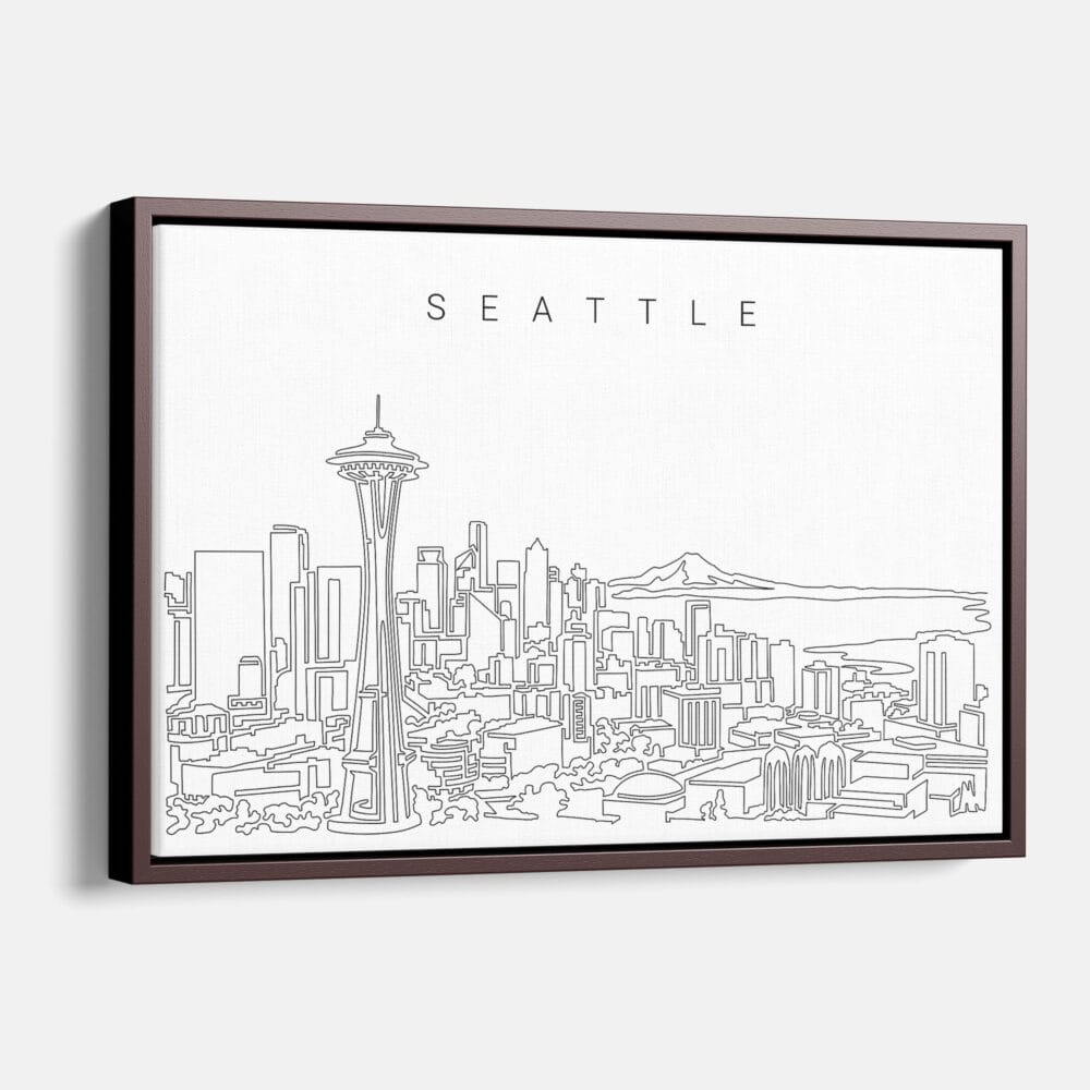 Framed Seattle Canvas Print - Main - Light