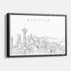 Framed Seattle Canvas Print - Main - Light