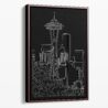 Framed Seattle Space Needle Canvas Print - Portrait - Main - Dark