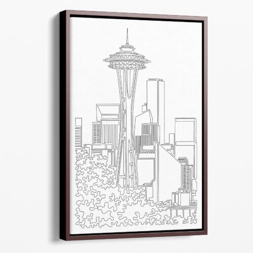 Seattle Skyline Canvas Art Print - Portrait