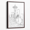 Framed Seattle Space Needle Canvas Print - Portrait - Main - Light