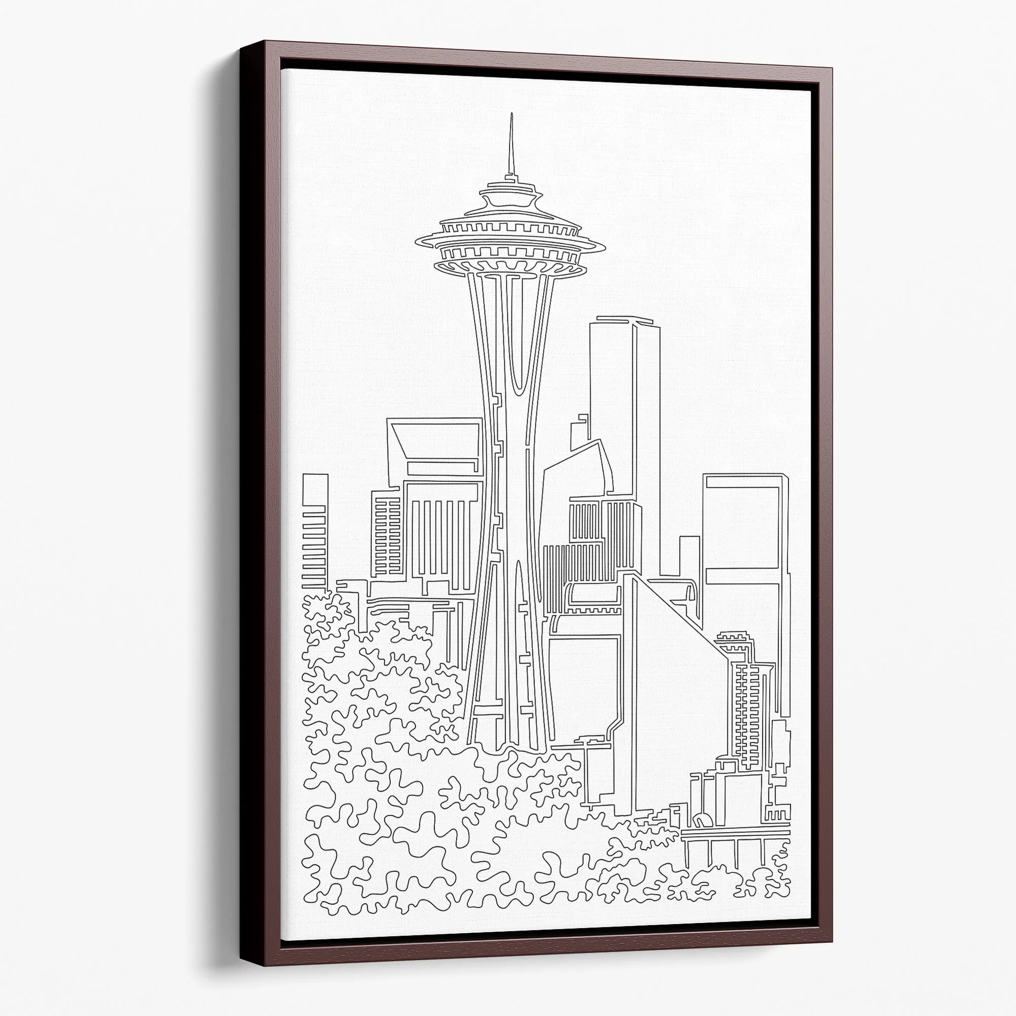 Seattle Skyline Canvas Art Print - Portrait