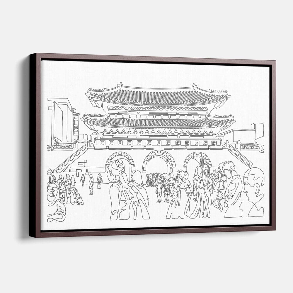 Framed Seoul Gate Canvas Print - Main - Light