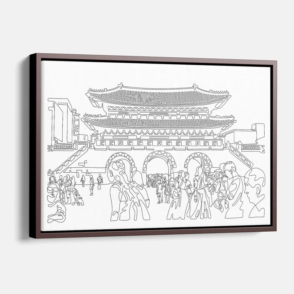 Framed Seoul Gate Canvas Print - Main - Light Framed Seoul Gate Canvas Print - Main - Light