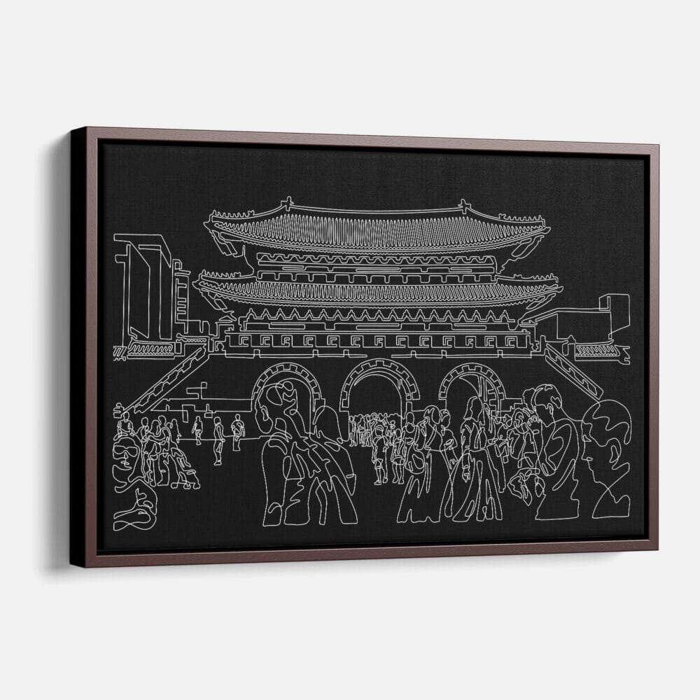 Framed Seoul gate Canvas Print - Main - Dark Framed Seoul gate Canvas Print - Main - Dark