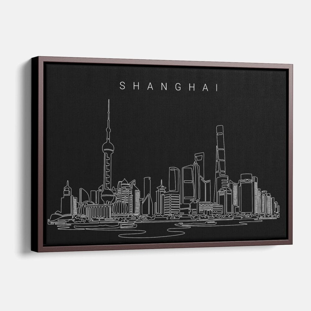 Framed Shanghai Canvas Print - Main - Dark Framed Shanghai Canvas Print - Main - Dark