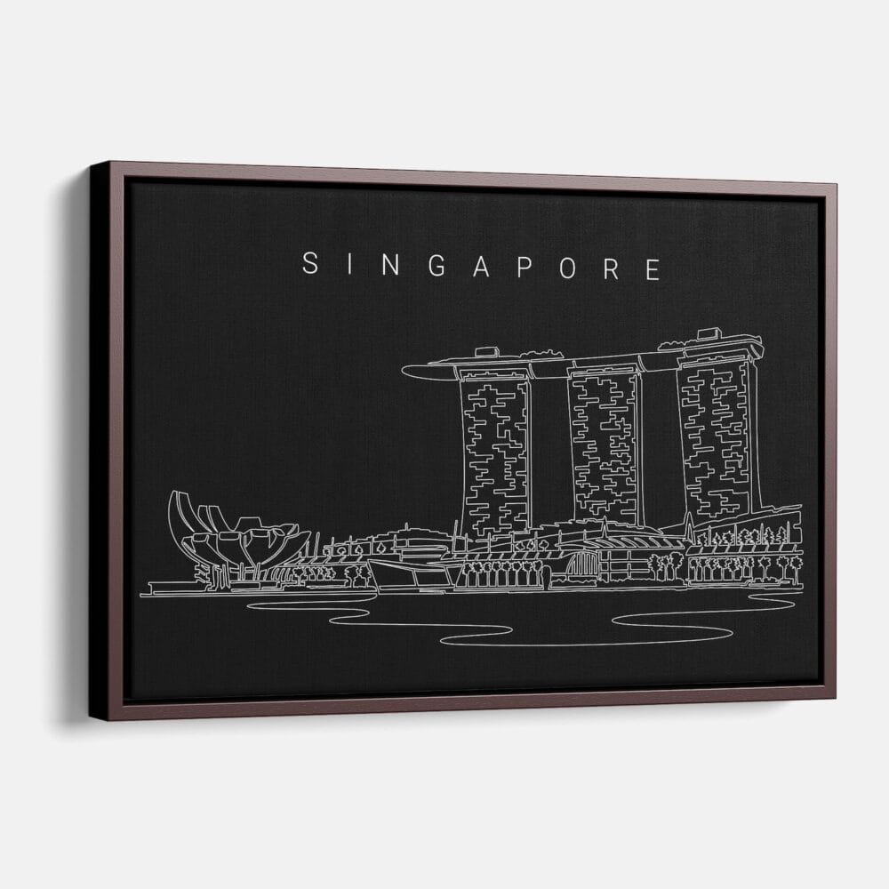 Framed Singapore Canvas Print - Main - Dark Framed Singapore Canvas Print - Main - Dark