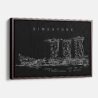 Framed Singapore Canvas Print - Main - Dark