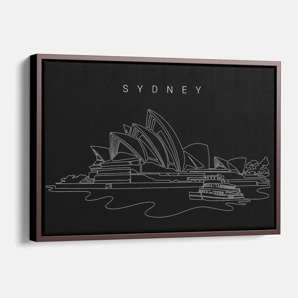 Framed Sydney Opera House Canvas Print - Main - Dark Framed Sydney Opera House Canvas Print - Main - Dark