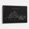 Framed Sydney Opera House Canvas Print - Main - Dark