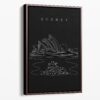 Framed Sydney Opera House Canvas Print - Portrait - Main - Dark