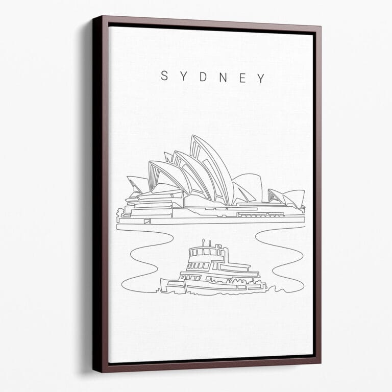 Framed Sydney Opera House Canvas Print Portrait Main Light
