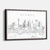 Framed Sydney Skyline Canvas Print - Main - Light