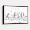 Framed Sydney Skyline Canvas Print - Main - Light