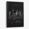 Framed Sydney Skyline Canvas Print - Portrait - Main - Dark