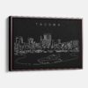 Framed Tacoma Canvas Print - Main - Dark