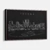 Framed Tacoma Canvas Print - Main - Dark