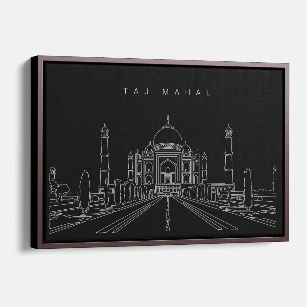 Framed Taj Mahal Canvas Print - Main - Dark Framed Taj Mahal Canvas Print - Main - Dark