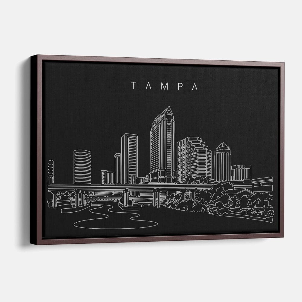 Framed Tampa Canvas Print - Main - Dark Framed Tampa Canvas Print - Main - Dark