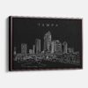 Framed Tampa Canvas Print - Main - Dark