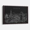 Framed Tokyo Skyline Canvas Print - Main - Dark
