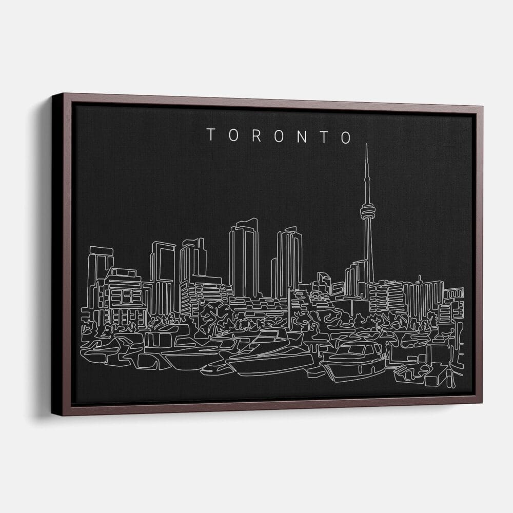 Framed Toronto Harbour Canvas Print - Main - Dark Framed Toronto Harbour Canvas Print - Main - Dark