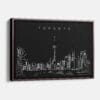 Framed Toronto Skyline Canvas Print - Main - Dark