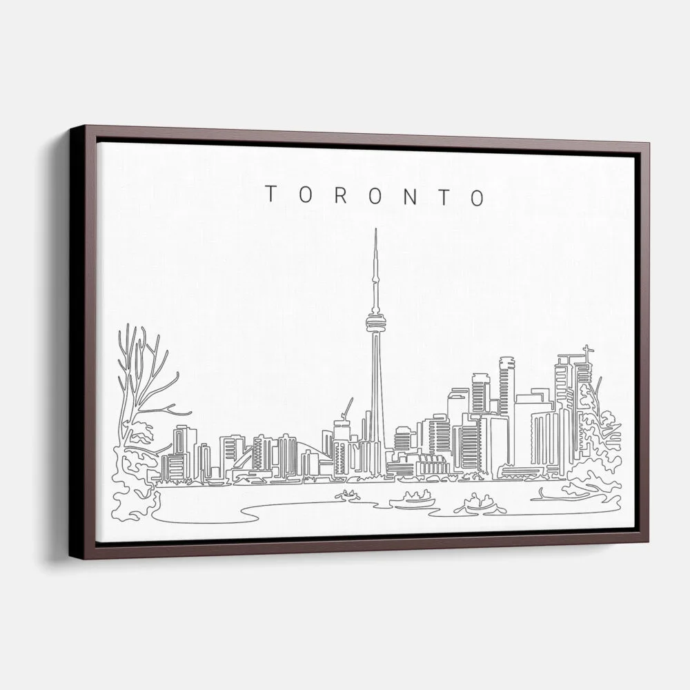 Framed Toronto Skyline Canvas Print - Main - Light Framed Toronto Skyline Canvas Print - Main - Light