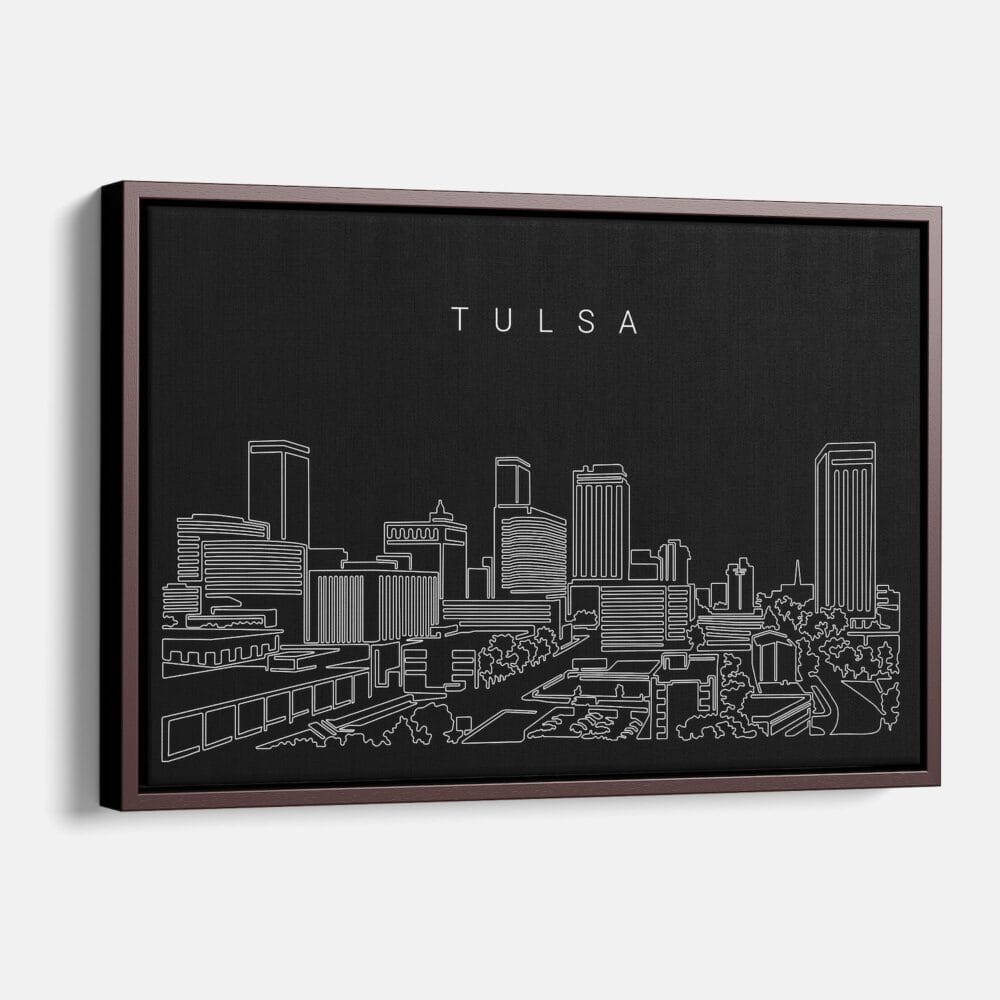 Framed Tulsa Canvas Print - Main - Dark Framed Tulsa Canvas Print - Main - Dark