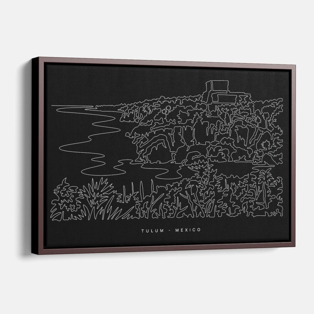Framed Tulum Mexico Canvas Print - Main - Dark Framed Tulum Mexico Canvas Print - Main - Dark
