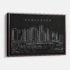 Framed Vancouver Canvas Print - Main - Dark