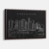 Framed Vancouver Canvas Print - Main - Dark
